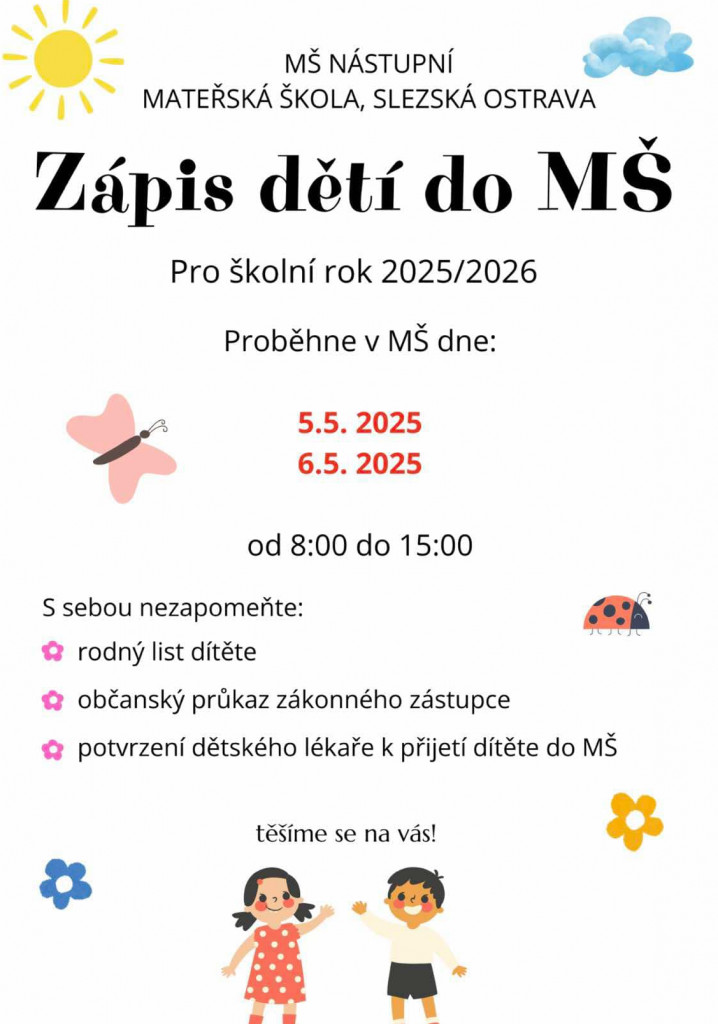 Zápis dětí do MŠ