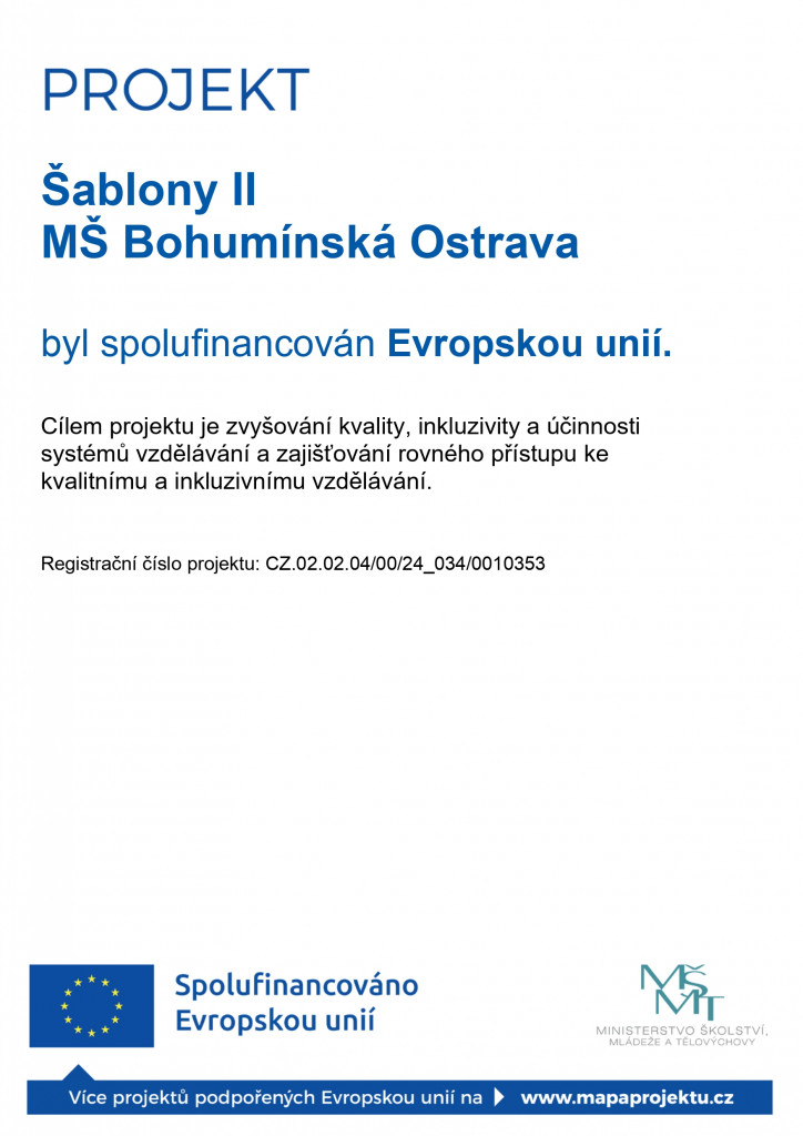 Šablony II MŠ Bohumínská Ostrava
